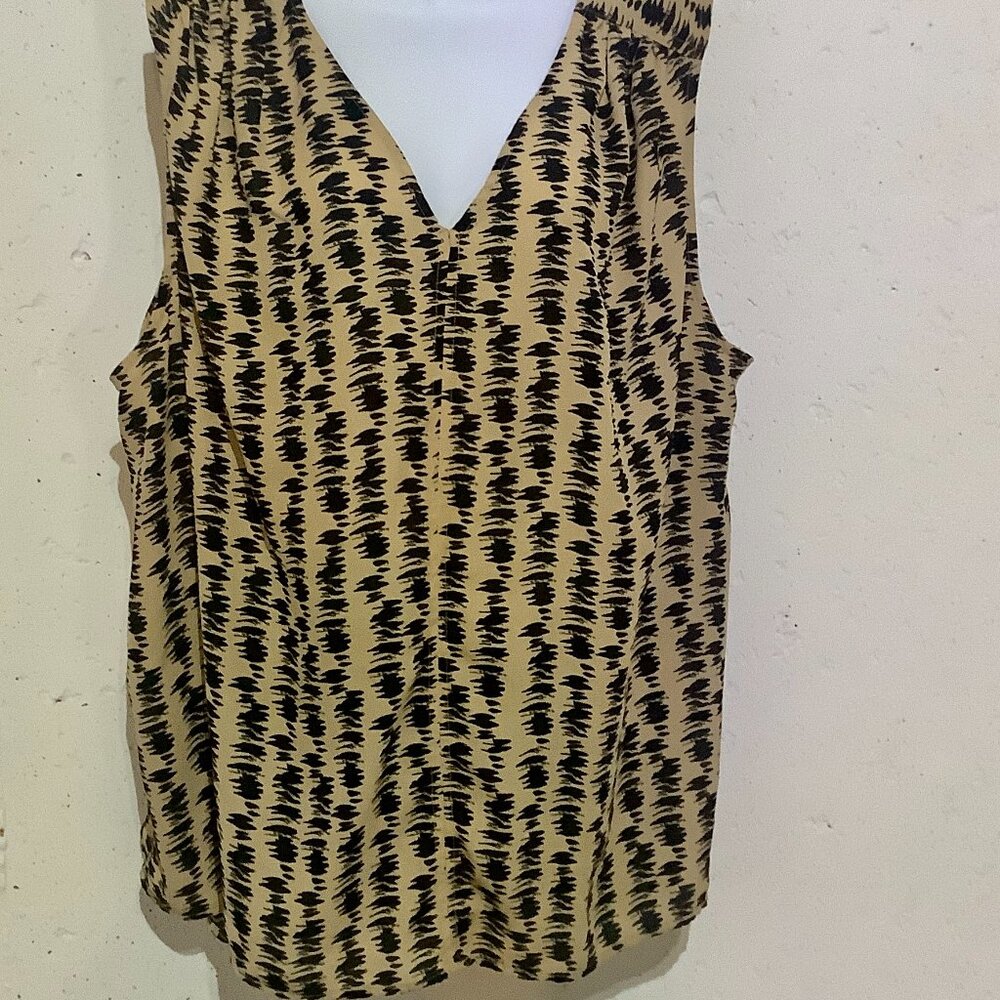 Top Sleeveless 26W Tan /  Black   Roman's - Picture 2 of 10